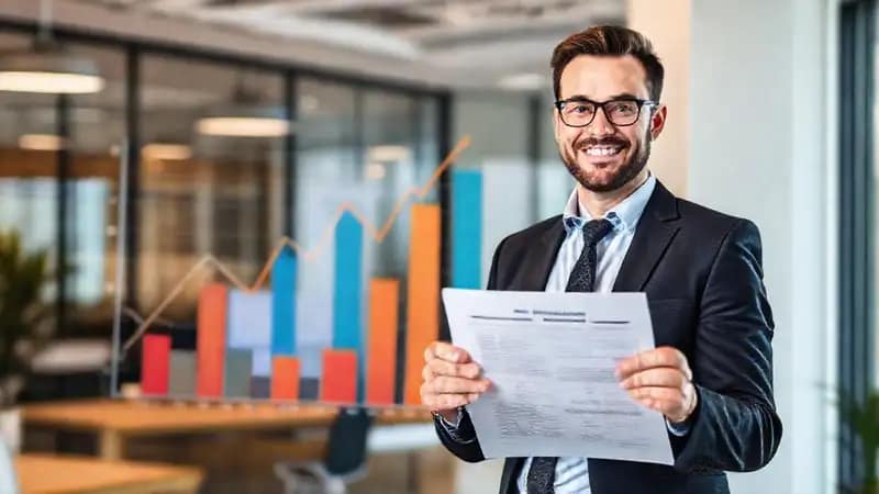 El empresario planifica con éxito financiero