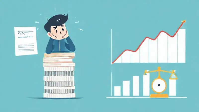 Dificultad financiera, esperanza y equilibrio visual