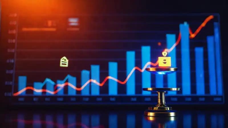 Gráficos financieros proyectan un futuro optimista