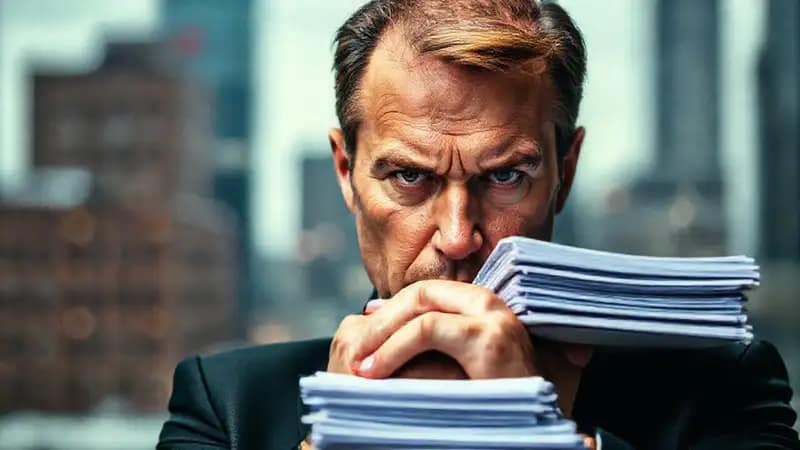 Un ejecutivo se enfoca en papeles